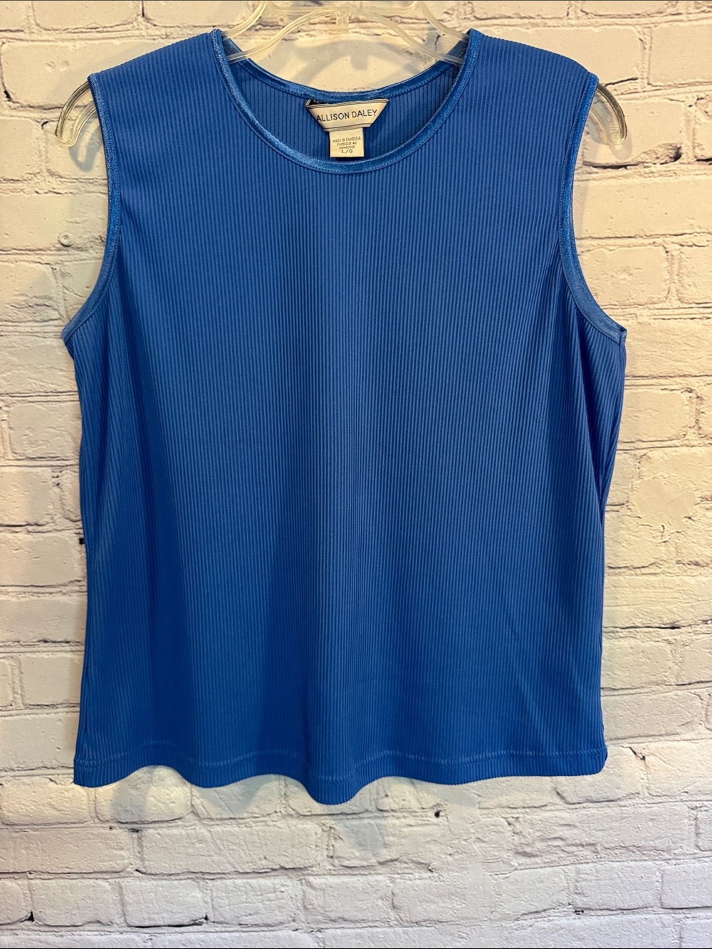 Allison Daley Royal Blue Ribbed Sleeveless Tank Large